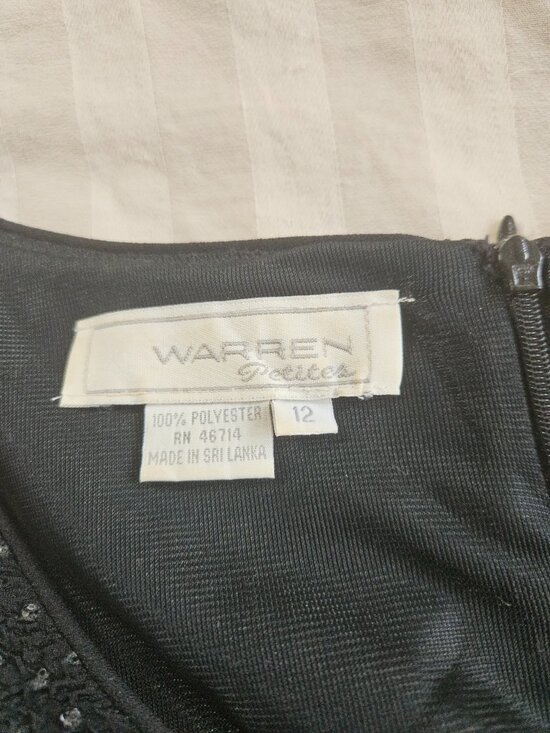 SPARKLING BLACK MINI DRESS BY WARREN PETITES - Picture 5 of 6